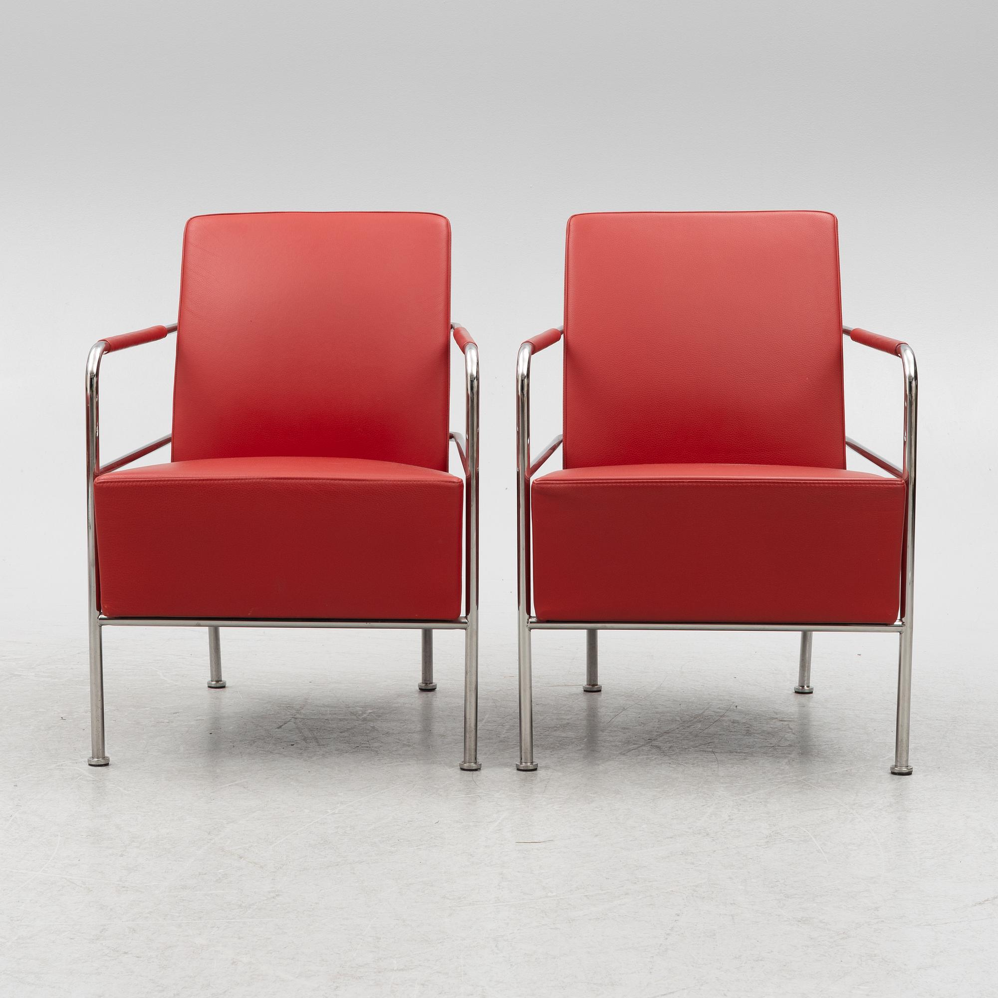 Gunilla Allard, a pair of armchairs with footstools, 'Cinema', Lammhults.