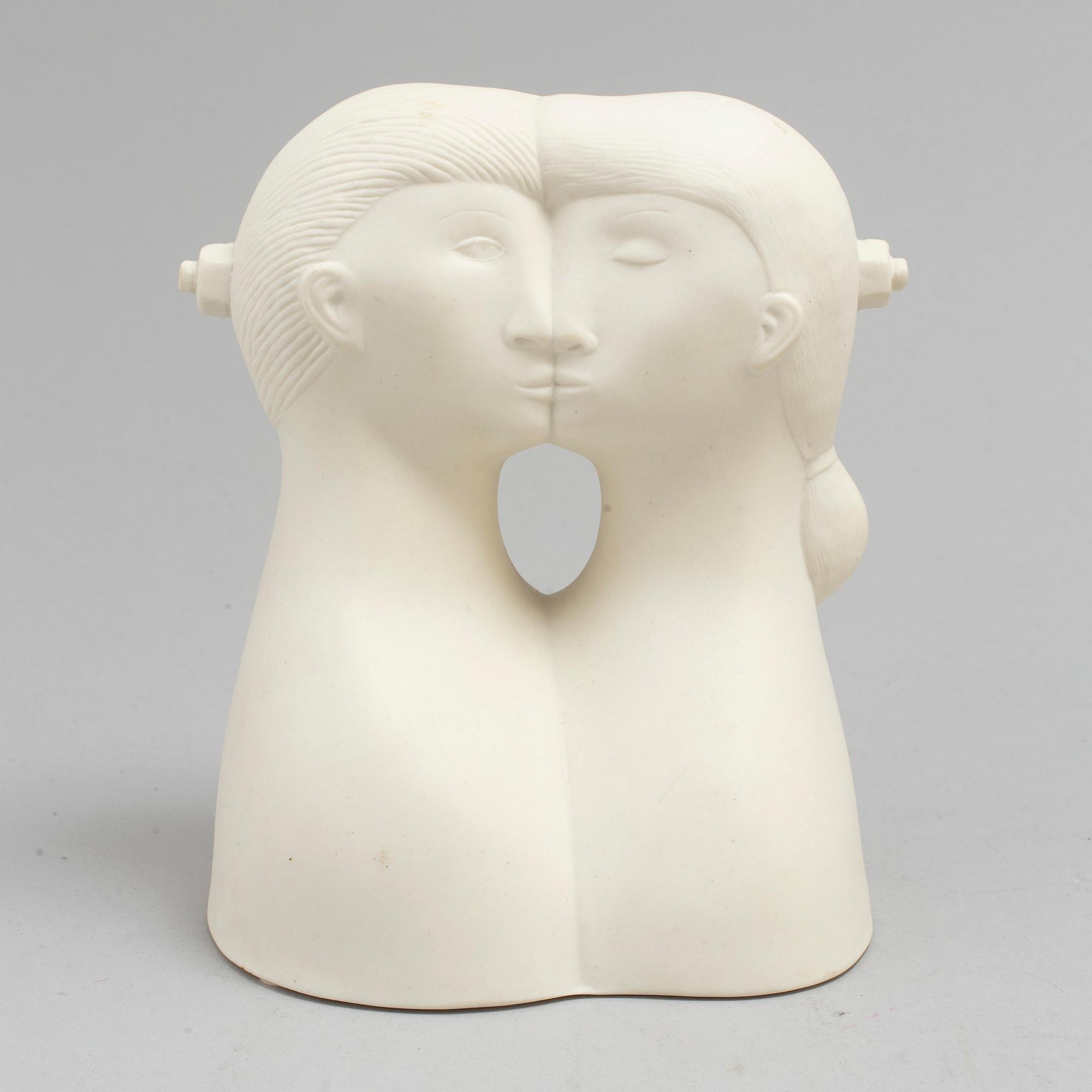 STIG LINDBERG, figurin, parian, "De Tu", ur serien "Figurin". Gustavsberg, 1970-tal.