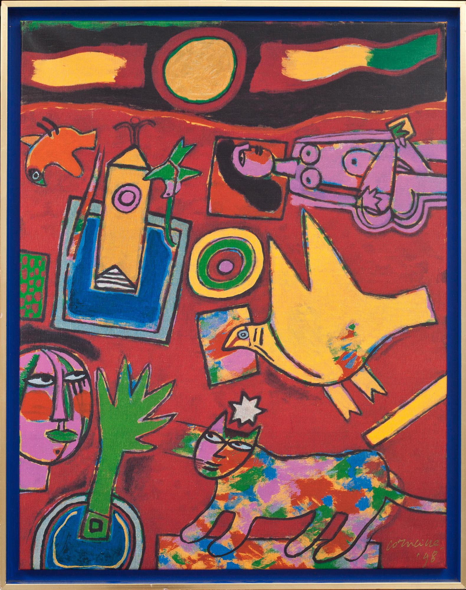 BEVERLOO CORNEILLE, serigrafi på duk, signerad och daterad 98, numrerad E.A 15/19 a tergo.