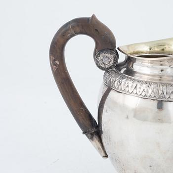 A Polish Silver Teapot and Creamer, Warsaw, 19th Century.