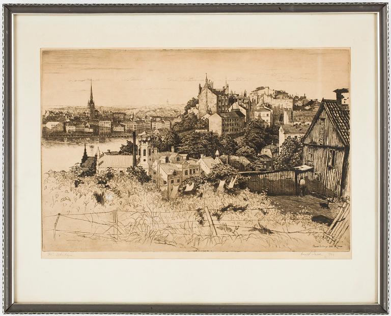 HARLD SALLBERG, etsning, sign o dat -1933.