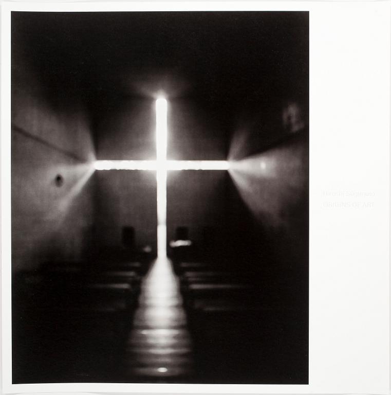 HIROSHI SUGIMOTO, offsetlitografi, (Tri-tone lithograph) "Origins of art", Church of Light, 1997.