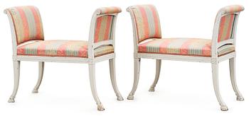 691. A pair of late Gustavian stools by E. Ståhl, not signed.