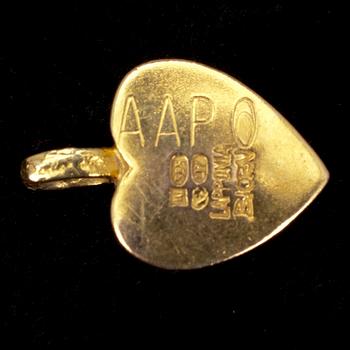 HÄNGSMYCKE, guld 14K, "Hjärtat", Björn Weckström Lapponia, 1973. Vikt 1,4 g.