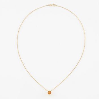 Necklace 18K gold with orange sapphire.