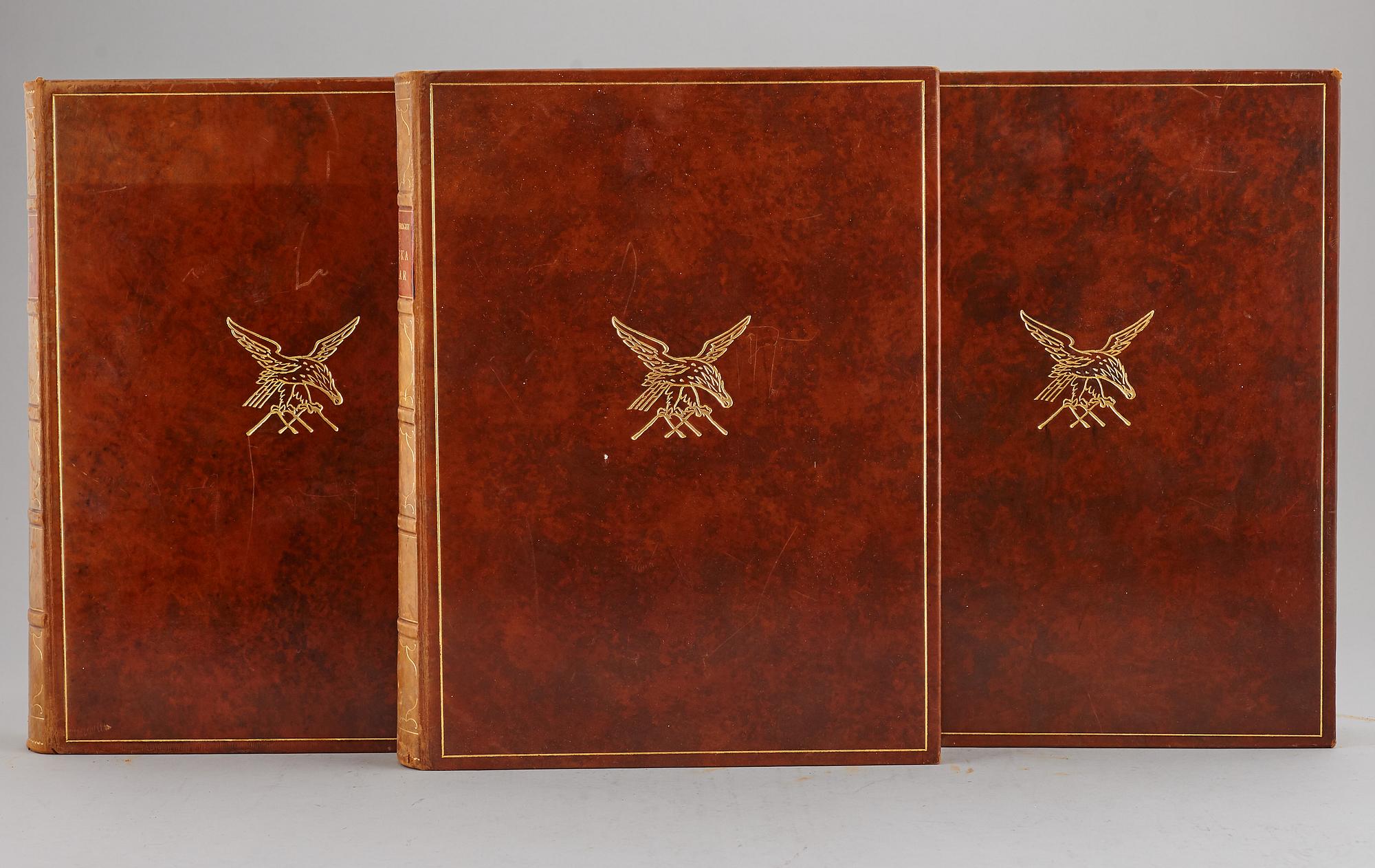 A set of three books about Swedish birds by von Wright. 1927.