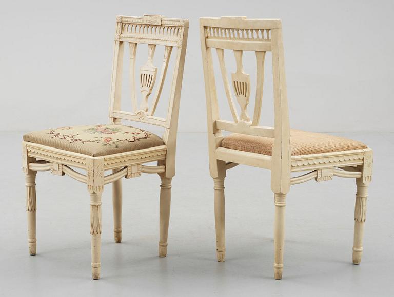 STOLAR, 5 st, gustaviansk stil, 1800-tal.