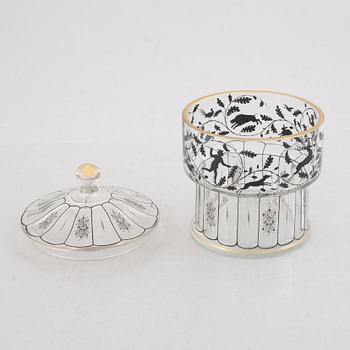 Adolf Beckert, tillskriven, bonbonjär, glas, Steinschönau, 1910-20-tal.