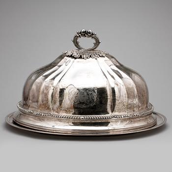 STEKHUV MED FAT, nysilver, rokokostil, troligen England, 1900-tal.