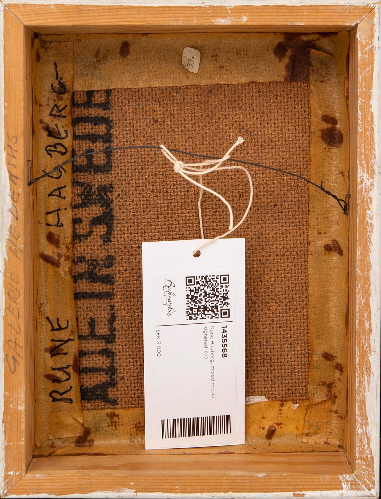 Rune Hagberg, mixed media signerad.