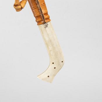 Andreas Poggats, a reindeer horn knife, signed.