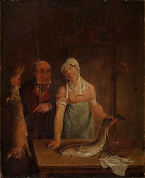 1254. David Wilkie Hans art, Fisken rensas.