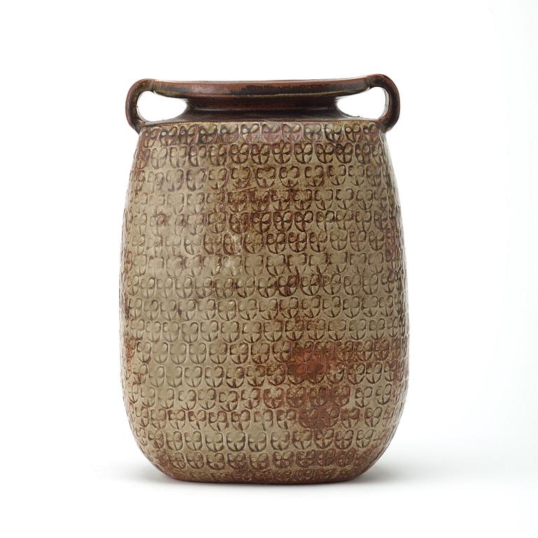 Stig Lindberg, a large stoneware vase, Gustavsberg studio 1965.