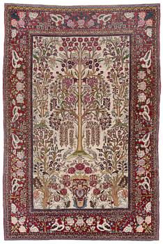 415. An antique pictoral Esfahan rug, Central Persia (Iran), c 213 x 142 cm.