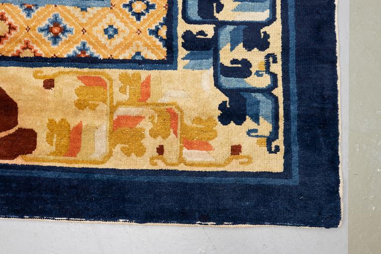 A Chinese antique Ningxia carpet. Measurement 486 x 384 cm.