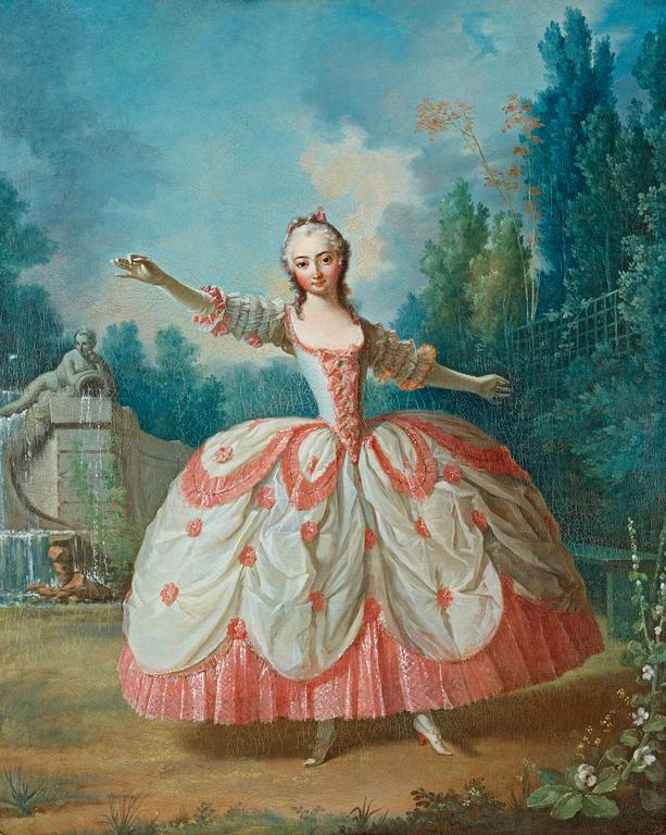 Jean-Philippe de La Roche, Portrait of Barbara Campanini (1721-1799), known as La Barbarina, dancing in a garden, probably in Versailles.