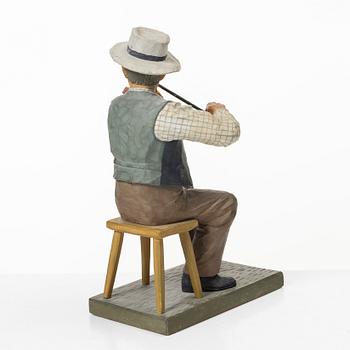 Herman Rosell, tillskrivna, skulptur, trä, signerad Leo Spanien 1943.