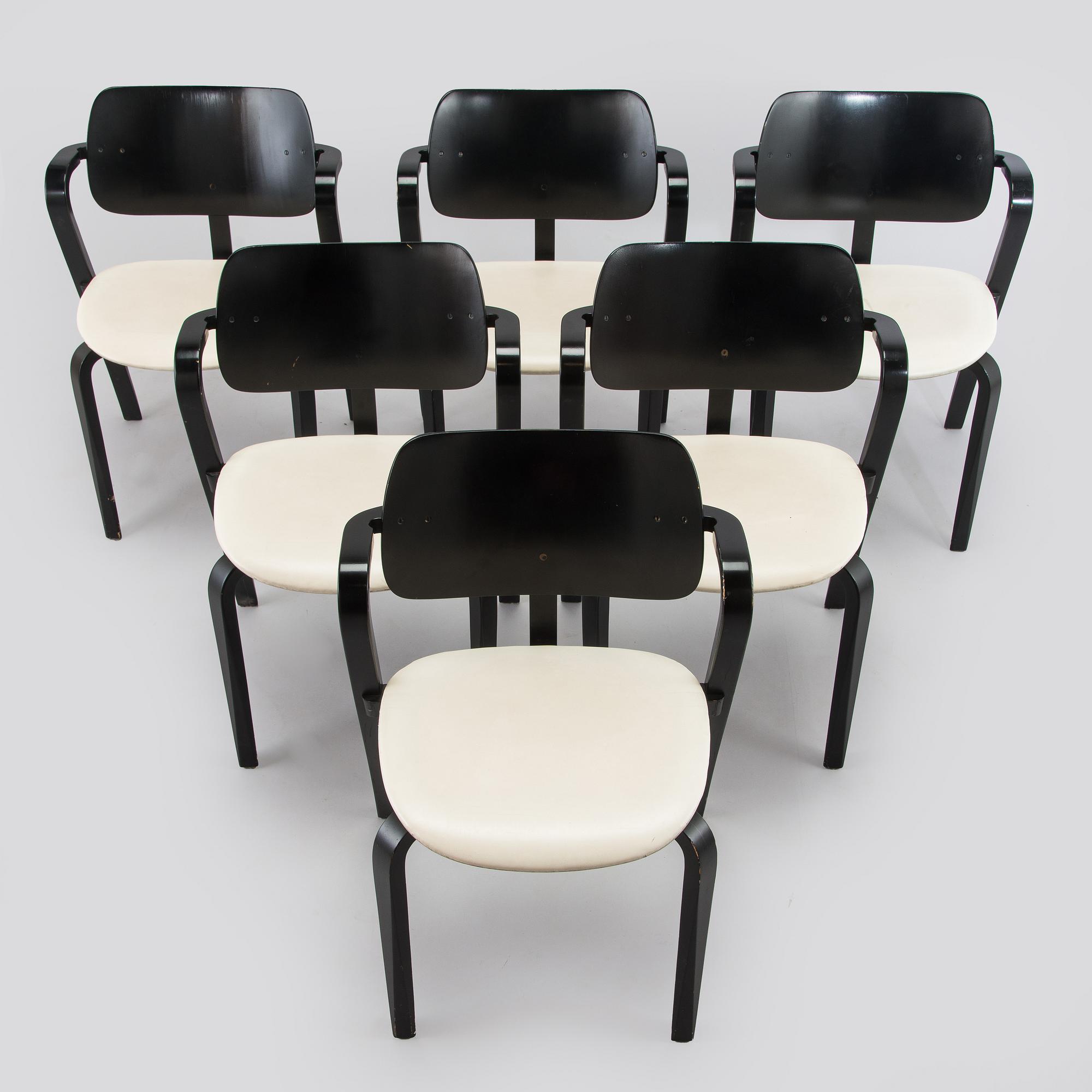 Ilmari Tapiovaara, a set of six 1960s 'Aslak' armchairs for Asko, Finland.
