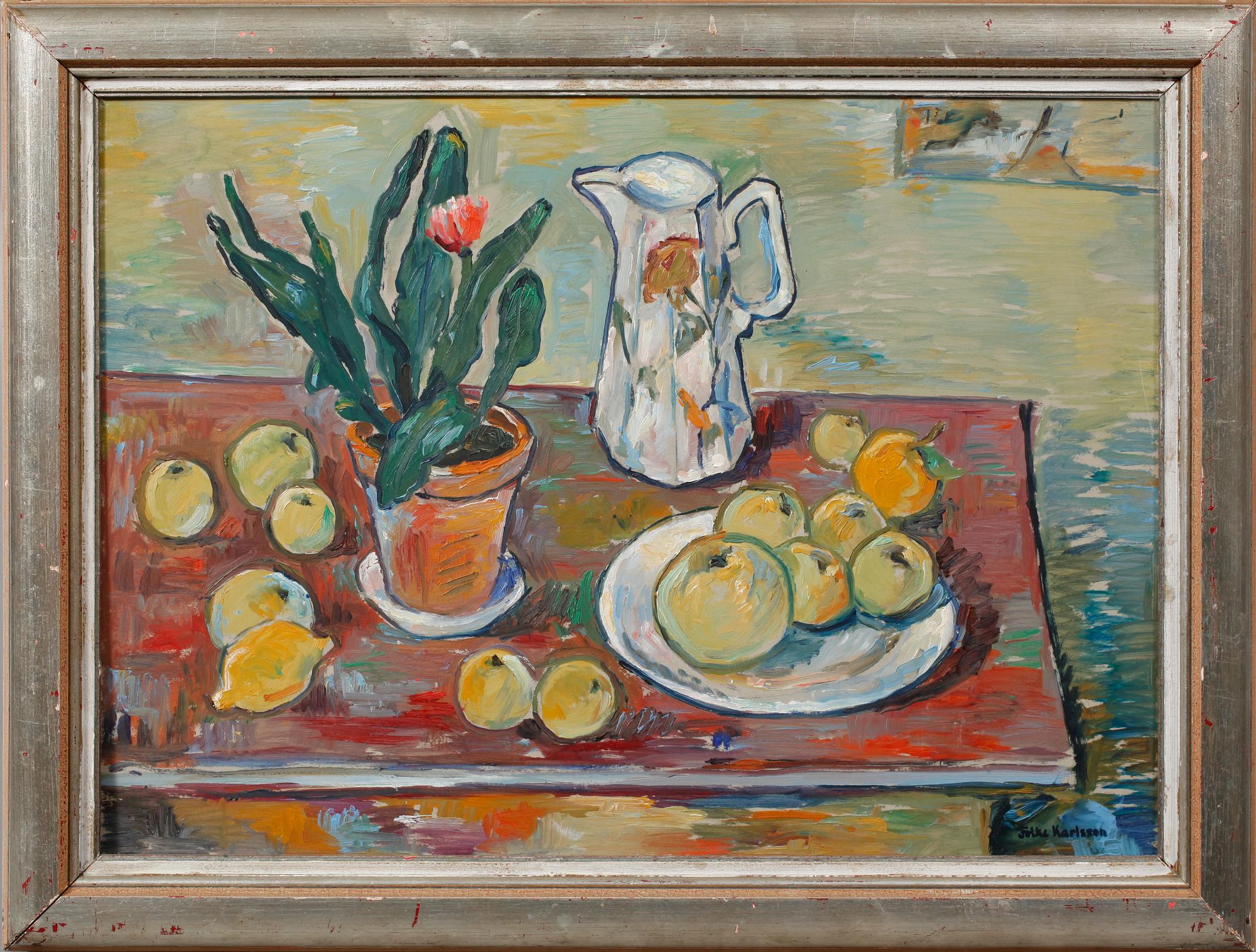 FOLKE KARLSSON, olja på pannå, signerad.