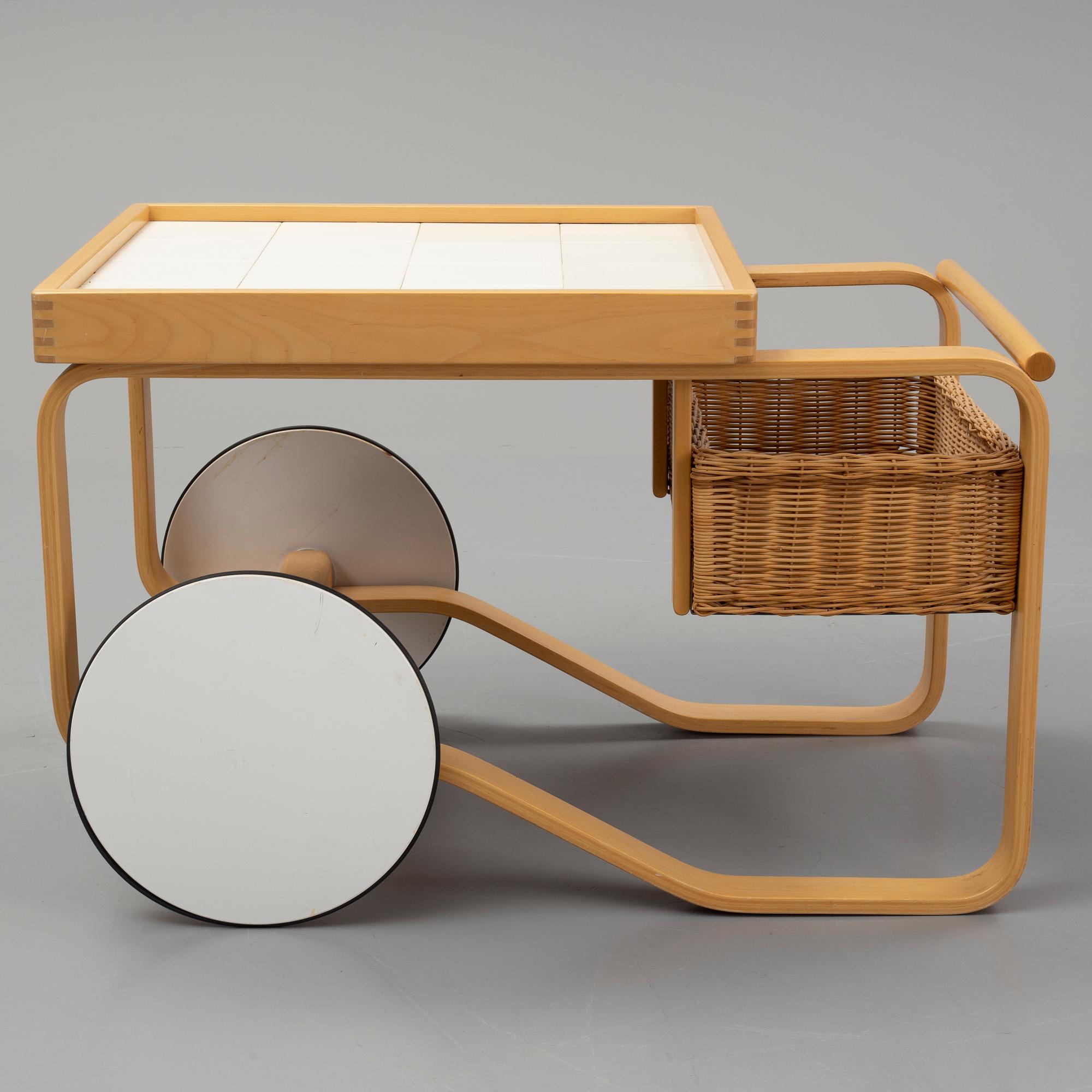 Alvar Aalto, a birch drinks trolley model 900, Artek, Finland.