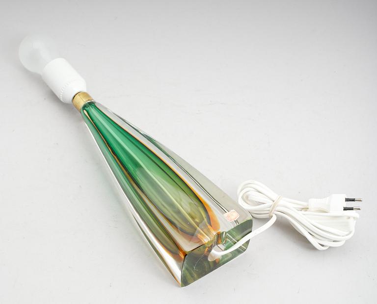 BORDSLAMPA, glas, 1950-tal.