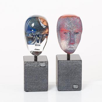 Bertil Vallien, skulpturer, ett par, Kosta Boda.