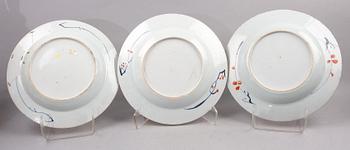 TALLRIKAR, 3 st, porslin, Kina, 1700-tal.