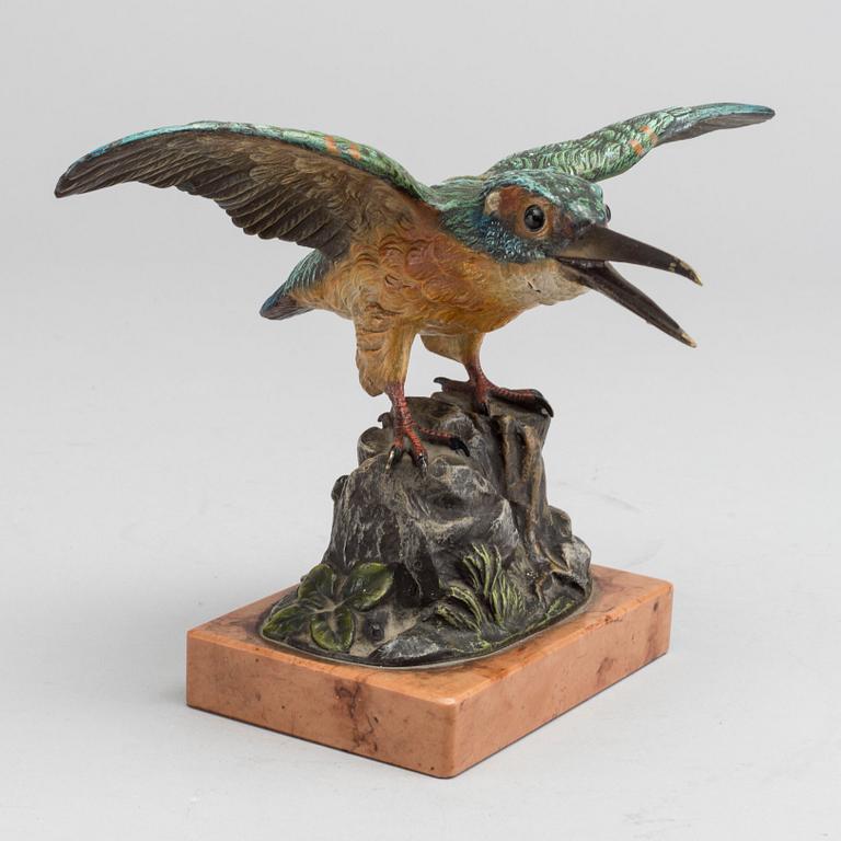 A Painted bronze sculpture marked B.
