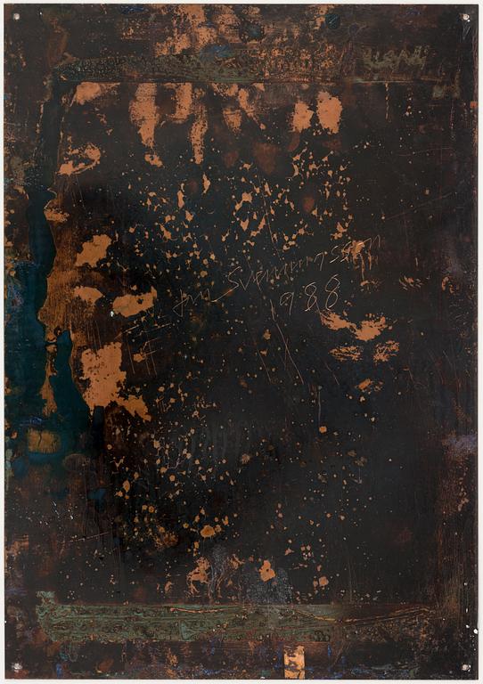 JAN SVENUNGSSON,  objekt, kopparplåt, signerad 1988.