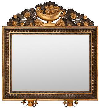 SPEGELLAMPETT, för fyra ljus, av Johan Martin Berg (verksam i Göteborg 1803-1837). Empire.