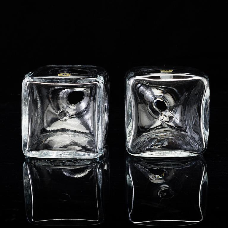 A set of twelve "Antik" shot glasses and two decanters by Reijmyre Glasbruk.