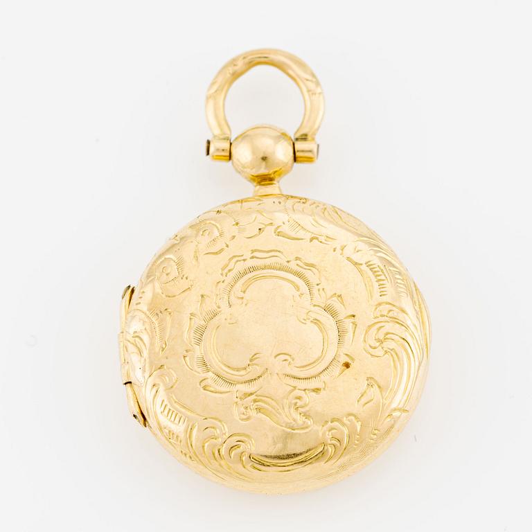 Medallion, 18K gold, likely CT, Carl Tellander, Karlstad 1853.