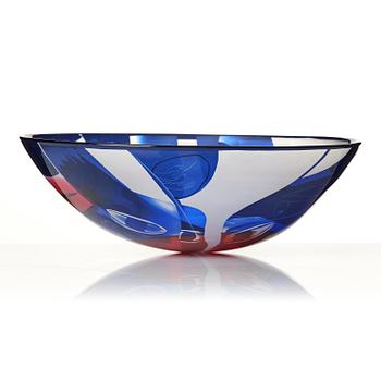 Ann Wolff, an engraved and cut glass bowl, 1987, likely own studio.