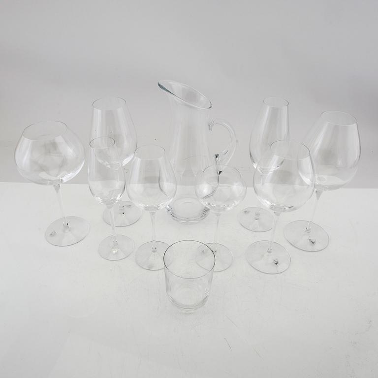 Erika Lagerbielke, glasservis 55 delar "Difference", Orrefors.