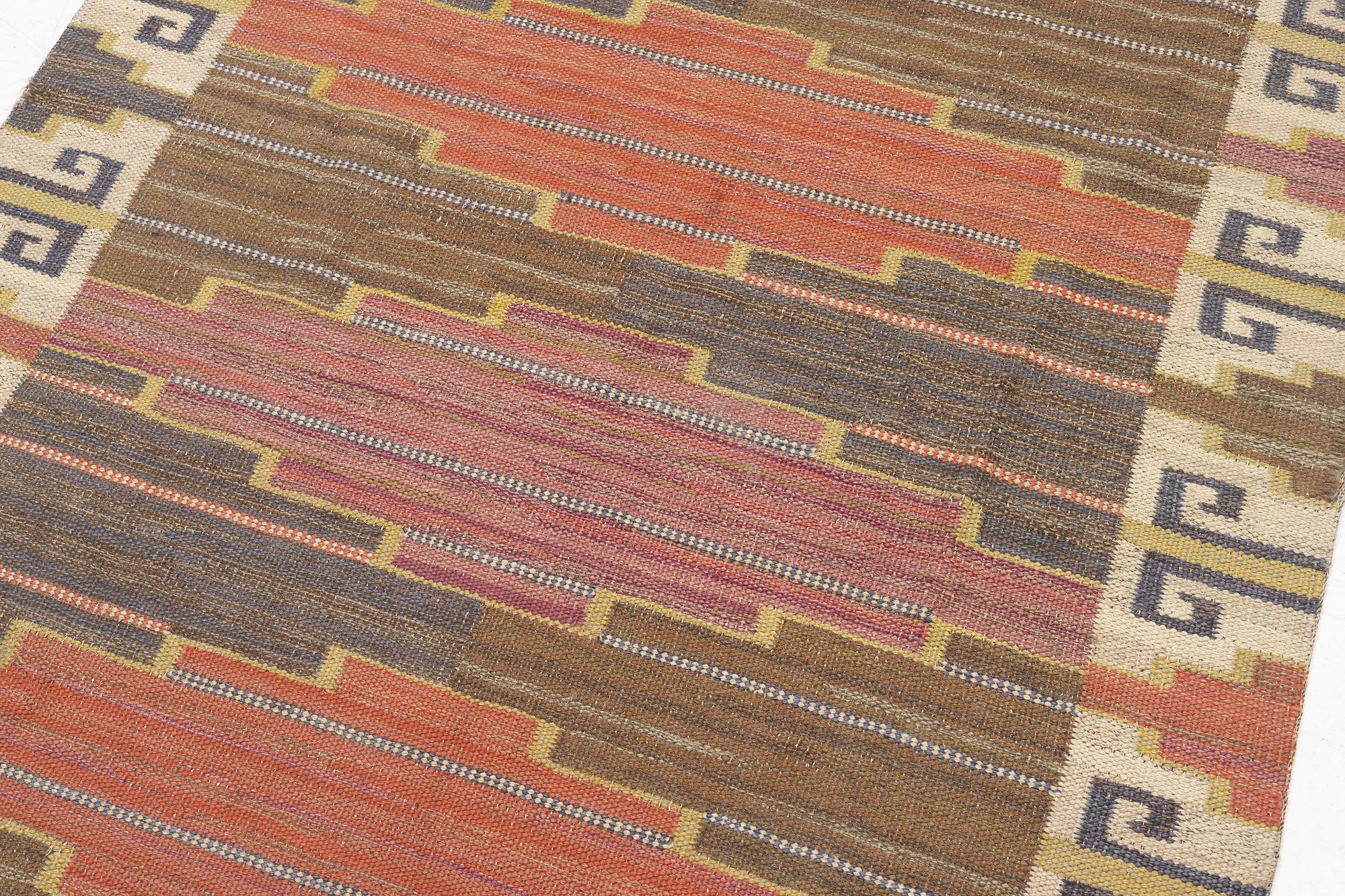 Märta Måås-Fjetterström, matta. "Bruna heden", rölakan, ca 255 x 148 cm, signerad MMF.