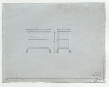 Carl Malmsten, an oak side table, for Stockholm City Hall, ca 1920-22.
