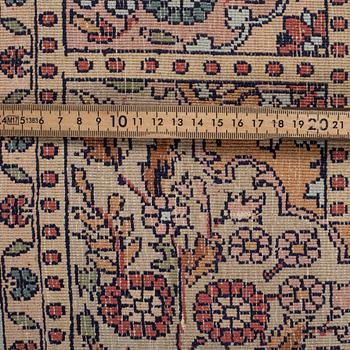 A CARPET, silk Kashmir, ca 315 x 240 cm.