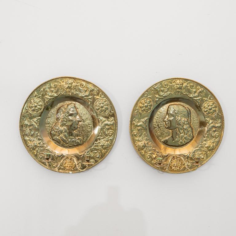 Light plates a pair Baroque style first half of the 20th century.