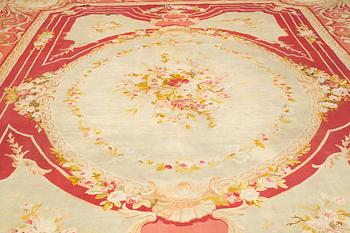 A carpet, tapestry weave, ca 625 x 431,5 cm, Aubusson the middle of the 19th century - around 1900, France.