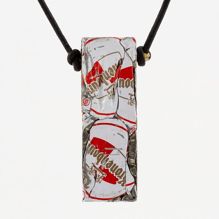 César Baldaccini, compression, pendant made of compressed beer bottle caps.