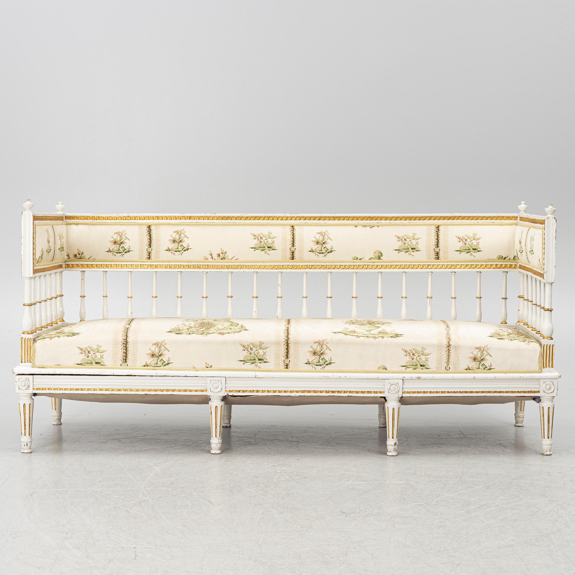Sofa, Gustavian, late 18th century.