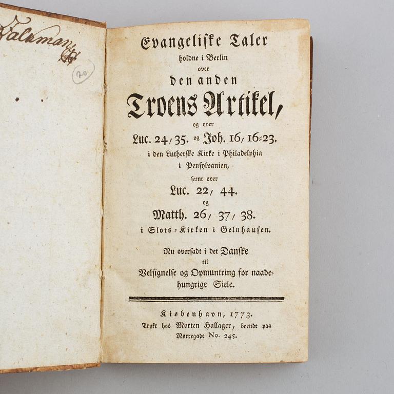 Böcker,  5 st, 1700-tal.