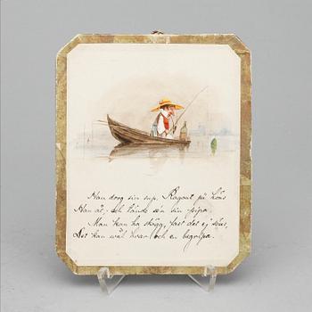 OKÄND KONSTNÄR, blandtekniker 14 stycken, omkring år 1900.