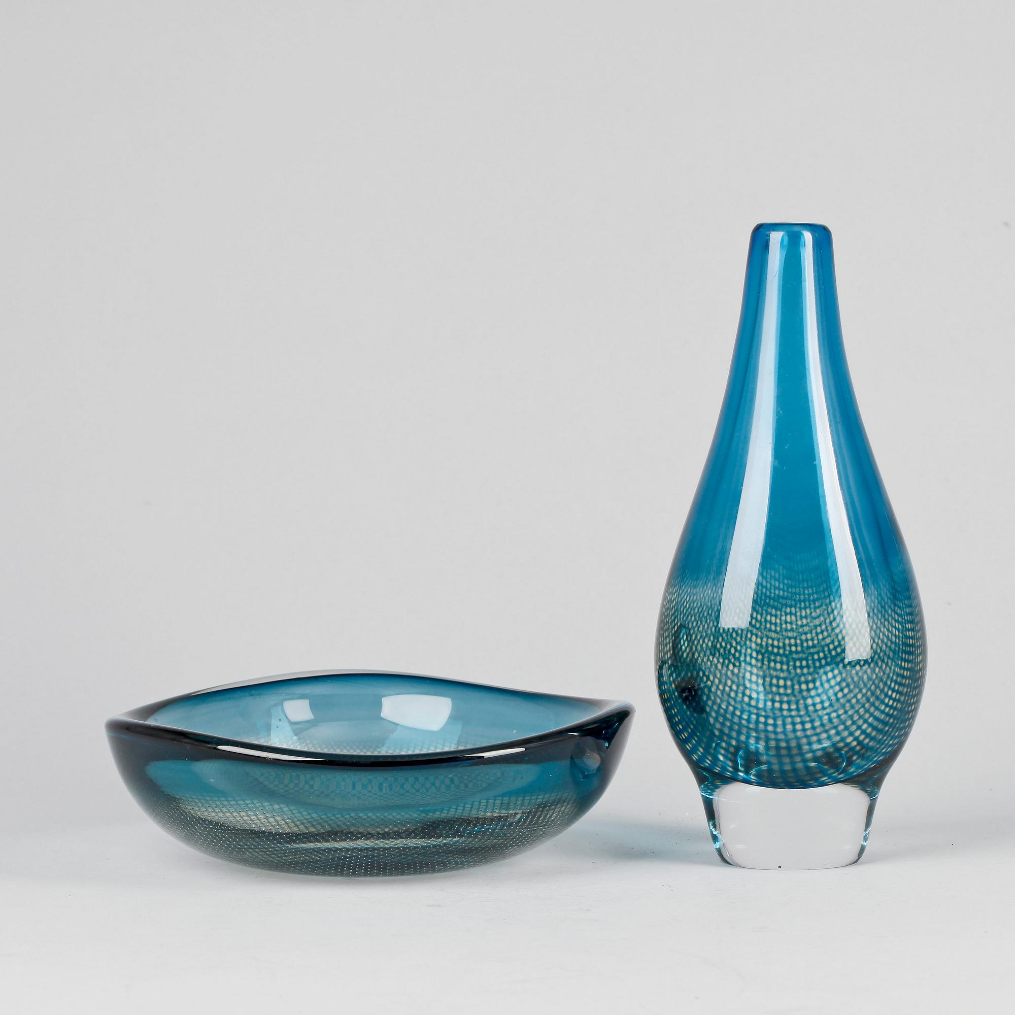 SKÅL OCH VAS, glas, "Kraka", Sven Palmqvist, Orrefors, signerade.