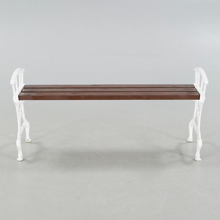 Garden bench, for late 20th century.