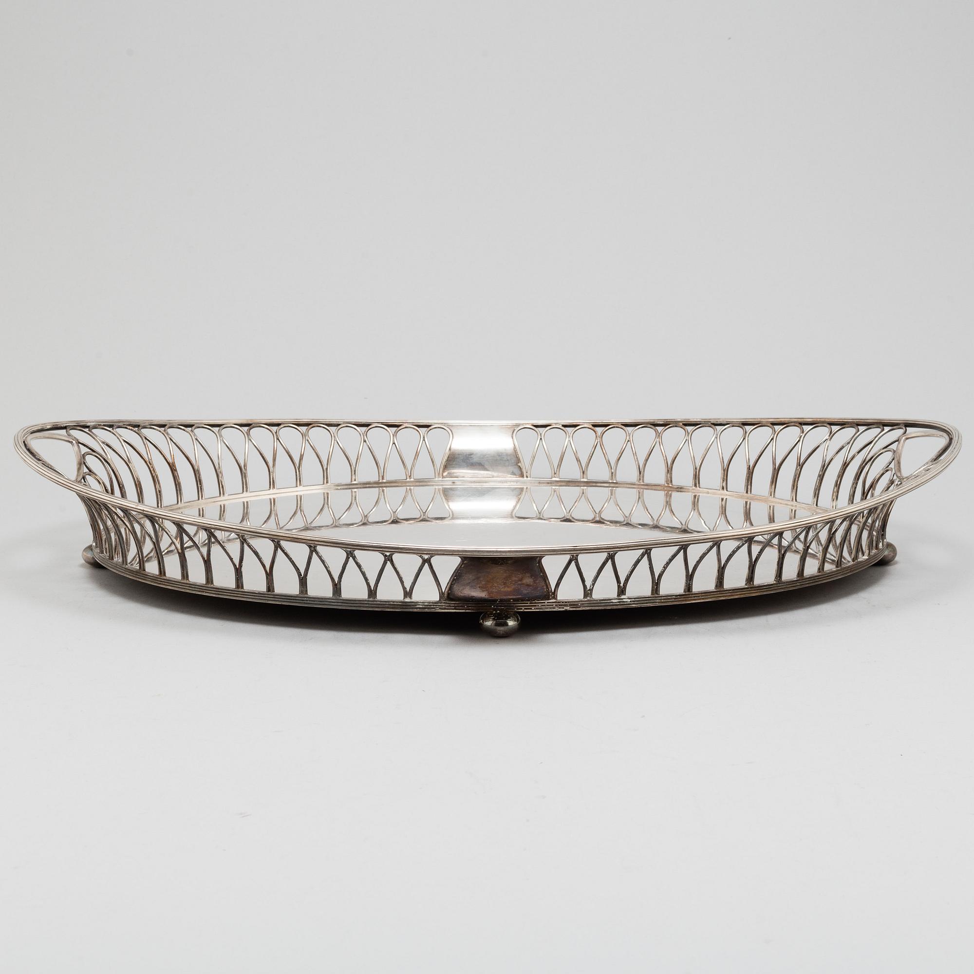 A silverplated tray, A.G. Dufva.