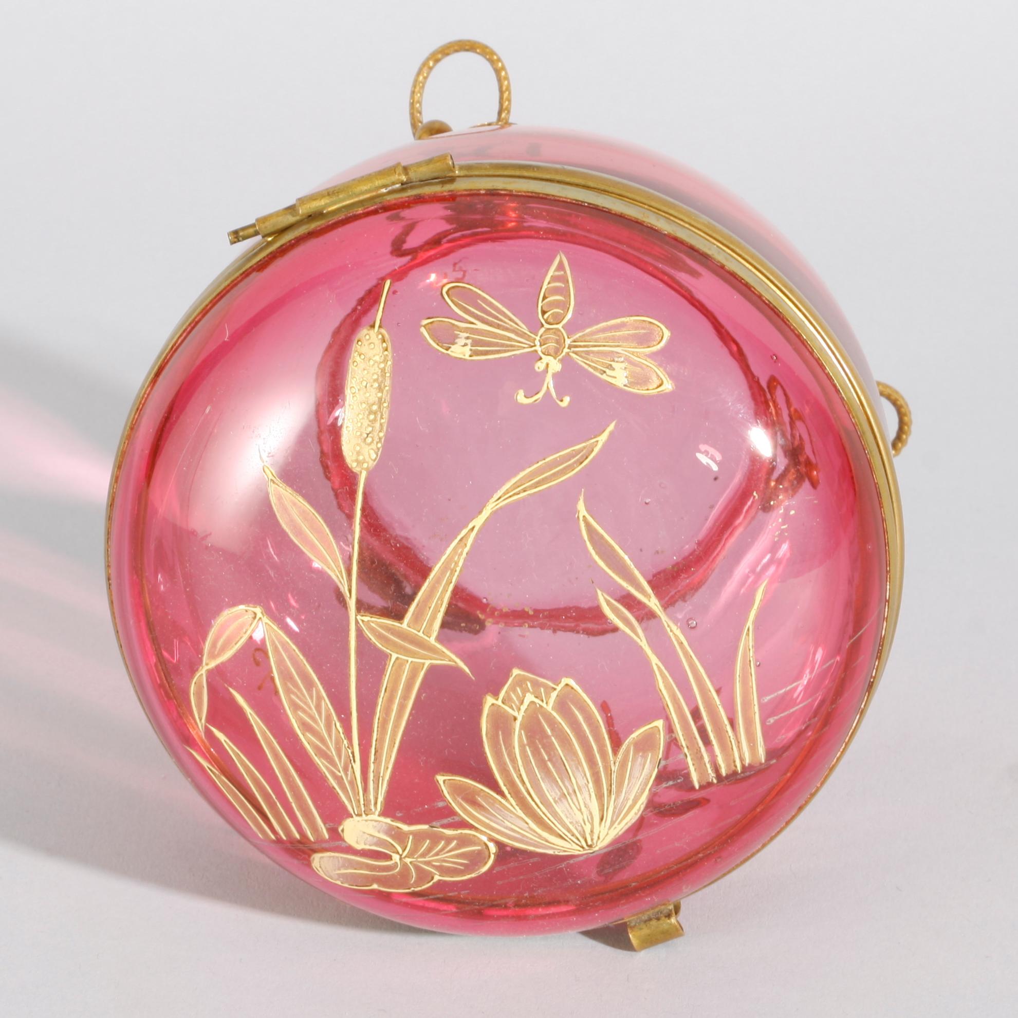 BONBONJÄR, glas. 1800/1900-tal.