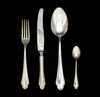 BESTICKSERVIS, 31 delar, silver, "Haga", J.L.Hultman, Stockholm, 1951. Totalvikt 1205 g.