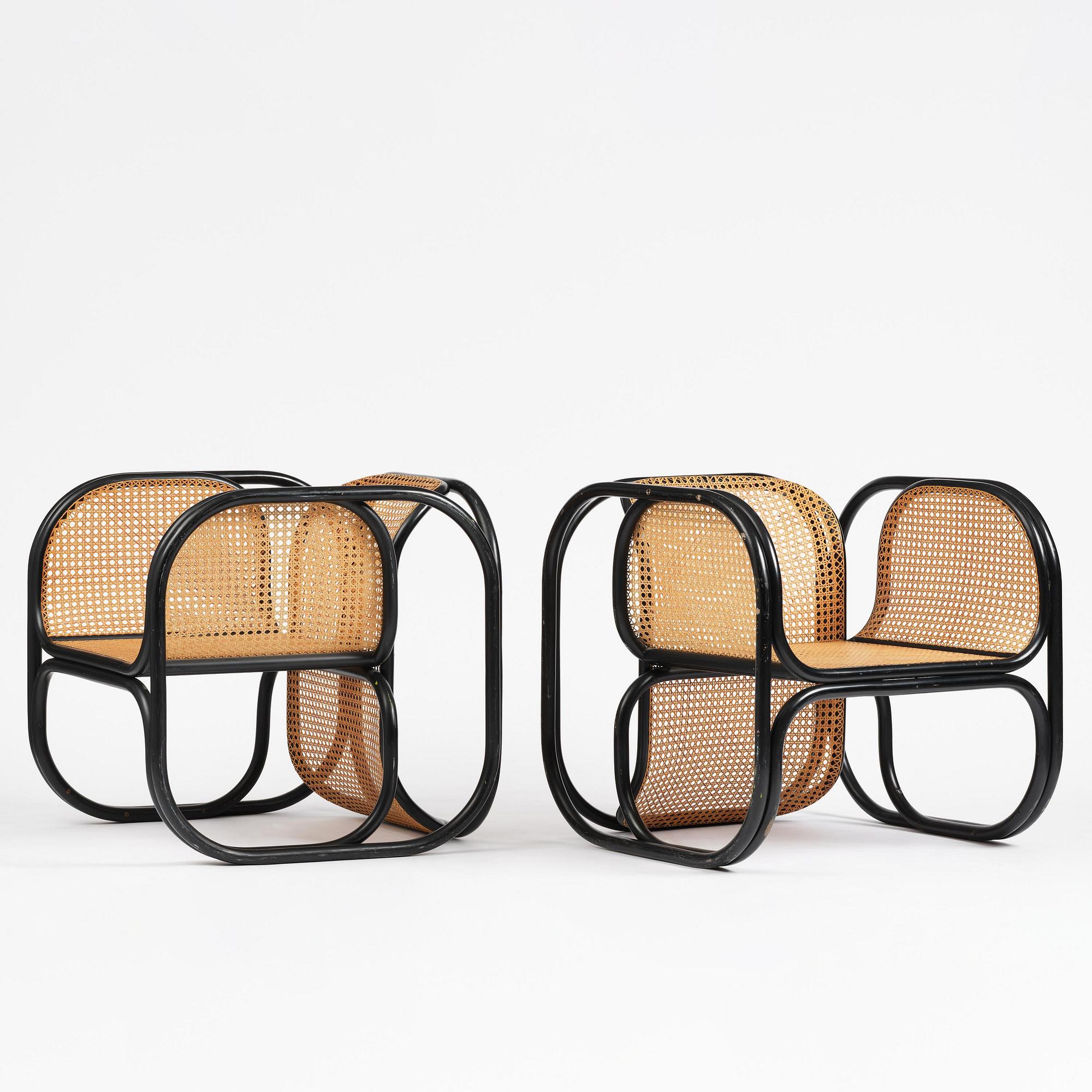 Jan Bocan, fåtöljer, ett par, Thonet, utförda för Tjeckoslovakiska ambassaden, Stockholm, 1972.