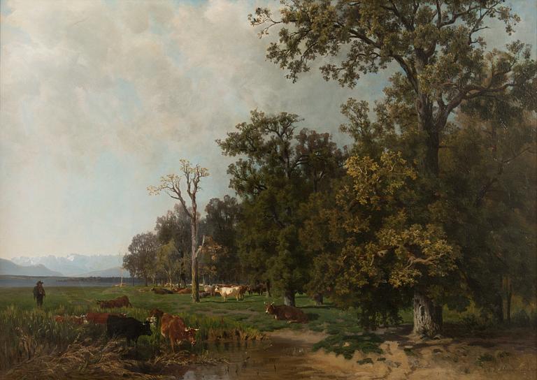 Amalia von Schwerin, oil on canvas, signed and dated 1844.